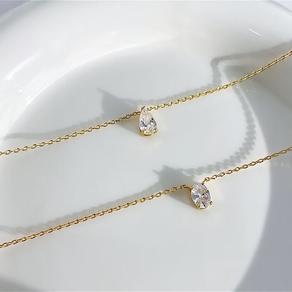 🔵𝟲𝟱%𝗢𝗙𝗙 𝗯𝘂𝗻𝗱𝗹𝗲𝘀 𝟯+🔵 NEW CZ 2 Layered Gold Minimalist Necklace - Picture 5 of 12